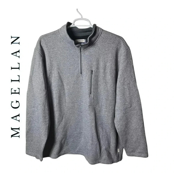 0632. MAGELLAN 1/4 ZIPPER HOODIE‎ CLASSIC FIT 3X GREY IN COLOR - Picture 1 of 9